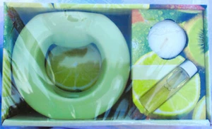 Ceramic Oil Wax Warmer Tea Light Porcelain 4” Kiwi Lime NOS - Picture 1 of 3