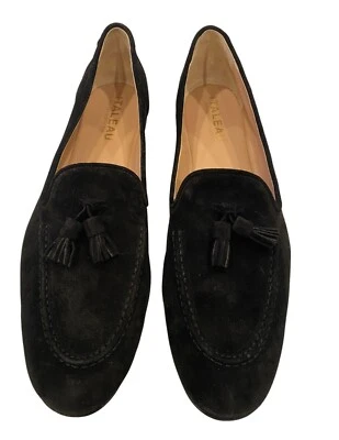 ITALEAU Handmade in Italy Black Suede Tassel Loafers for Women Size 10 Shoes - Image 1 of 4