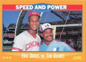 1988 Score Baseball Eric Davis / Tim Raines Speed and Power #649 - Picture 1 of 2