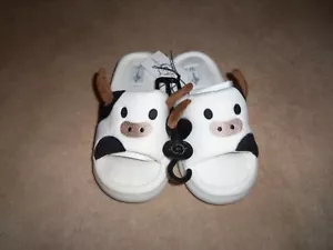 NEW, LADIES COW FACE SLIPPERS, SIZE LARGE (9) - Picture 1 of 3