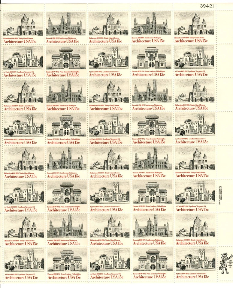 Scott 1838-1841 15¢ American Architecture MNH Free US shipping - Image 1 of 1