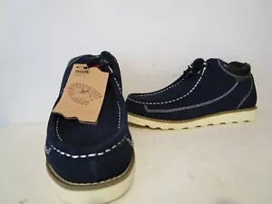 Jacata Mens Dress Casual Leather Chukka Oxford Ankle Boots Shoes Navy Size 7.5 - Picture 1 of 5