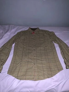 Merona Classic Fit Plaid Cotton Button Down Long Sleeve Shirt Men’s Size Small - Picture 1 of 10