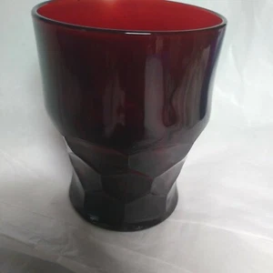 vintage ruby red glass unmarked 4 inches x 3 inches - Picture 1 of 4