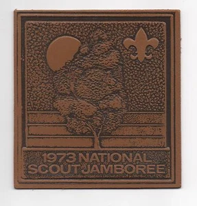 1973 National Jamboree 4 5/8" x 5" Leather Patch, Mint! - Picture 1 of 1
