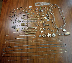 Lot of 90+ Quality Costume Jewelry Items, some rhodium & gold plated, 3.5lbs. - Picture 1 of 5