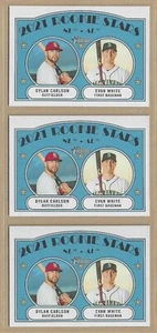 Lot of (3) 2021 Topps Heritage Rookie Stars DYLAN CARLSON / EVAN WHITE #295 - Bild 1 von 1