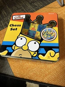 Vintage THE SIMPSONS CHESS SET TIN Cardinal Complete Set 1998 - Picture 1 of 3