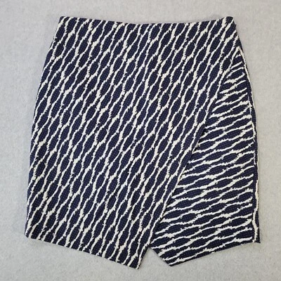 Minifalda Ann Taylor LOFT azul/blanco brocado cremallera lateral para mujer talla pequeña Foto 1 de 4