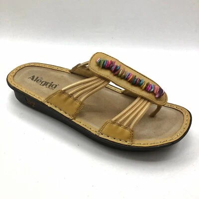 ALEGRIA PG LITE PISA 尺寸 41/US 10 黄色皮革石头 Goldenrod 凉鞋女式 — 第 1/4 张图片