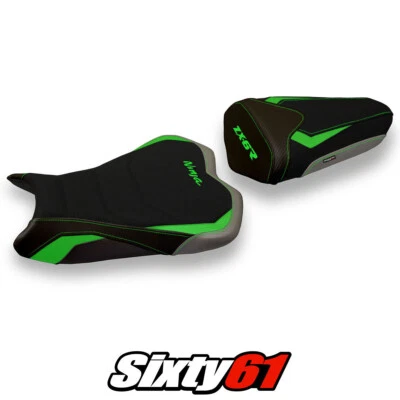 Cubierta de asiento Kawasaki Ninja ZX6R 2013-2017 2018 Tappezzeria Ultragrip verde gris Foto 1 de 4