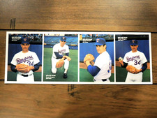NOLAN RYAN 1991 MOTHER'S COOKIES "300 WINS" 4 CARD UNCUT SET RANGERS HOF LEGEND