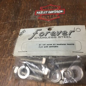 HARLEY STAINLESS STEEL BOLTS,WASHERS,FLH WITH SPOTLAMPS  SHOVEL/EVOs 1965-84 - Imagen 1 de 8
