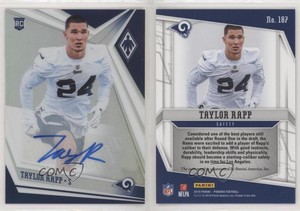 2019 Panini Phoenix Rookies Auto Silver Taylor Rapp #187 Rookie Auto RC