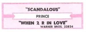 PRINCE ~ Skandalus Juke Box Etikett ~ KOSTENLOSER VERSAND - Bild 1 von 1