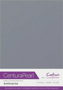 Crafter's Companion Centura Pearl A4 Single Colour 10 Sheet Pack - Anthracite - Picture 1 of 1