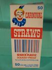 Carnival Straws with Scary Clown Supra Plastic Partly Used 80s Box