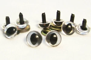 Sassy Bears 21mm Trans. CLEAR Safety CAT Eyes for bears dolls crafts (5pairs) - Picture 1 of 1
