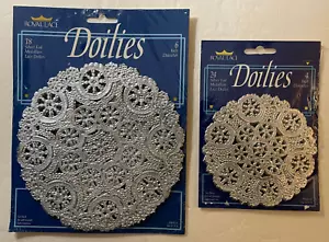 NIP lot of 2 Royal Lace Doilies Packages SILVER Foil 24- 4" & 18- 6" 42 total - Picture 1 of 2