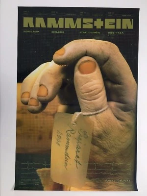 RAMMSTEIN, WORLD TOUR PROMO 2001/2002, RARE AUTHENTIC LICENSED 2001 POSTER - Image 1 of 4