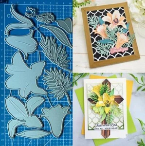 Lily Flower Metal Cutting Dies Scrapbooking Embossing Paper Card Stencil Crafts - Picture 1 of 6