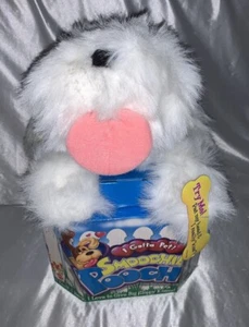 Vintage 1998 Smoochie Pooch Barking Licking Dog Plush Gray Spot Mattel NIB - Picture 1 of 9