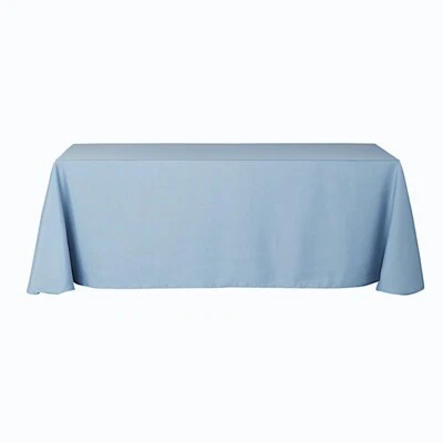 Manteles de poliéster 90x156 pulgadas AZUL POLVORIENTO RECTANGULARES para catering boda Foto 1 de 4