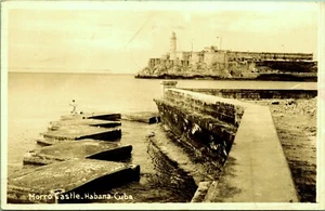Postal con foto real 1946 del castillo de Morro La Habana Habana Cuba - Imagen 1 de 2