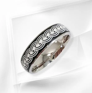 Sterling Silver Men's Ring *Plain Band Ring *Genuine 925 Sterling Silver, Enamel - Picture 1 of 4