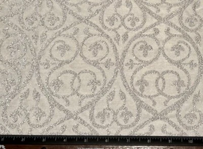 Ткань свадебная вискоза смешанная с серебристым металлическим жаккардом 54 дюйма ширина, в ярдах (JD-453) - Изображение 1 из 3