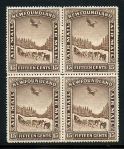 NEWFOUNDLAND SCOTT #C6 & 9 BLOCK VF MINT NEVER HINGED--SCOTT $52.40 - Picture 1 of 2