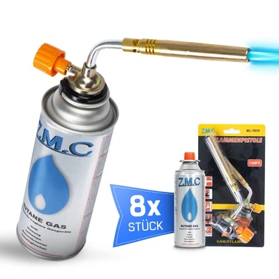 Gasbrenner Bunsenbrenner Lötlampe Lötbrenner Gasanzünder + 8 Gaskartuschen 227g - Bild 1 von 4