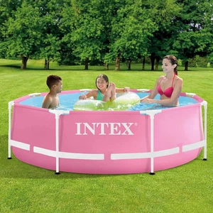 INTEX - Pink Metal Frame Pool (244x76cm) Swimmingpool 28290NP - Bild 1 von 2