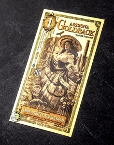 1 BILLETE DE ORO DE 24K AURUM ALPHA GOLDBACK DE Arizona 1/1000 oz oro .999 bu -preventa 🔥 - Imagen 1 de 9