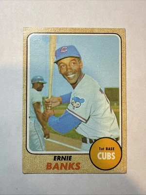 Tarjeta de béisbol 1968 Topps #355 Ernie Banks Chicago Cubs Salón de la fama Foto 1 de 3