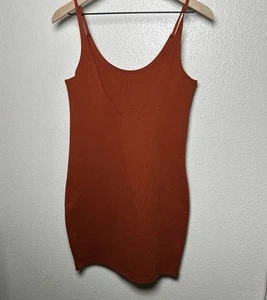Shinestar Bodycon-Minikleid Damen Große L Ärmellos Dick Strick Orange Stretch - Bild 1 von 7