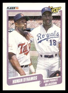 1990 Fleer #635 Kirby Puckett / Bo Jackson SSS Twins / Royals - Picture 1 of 2