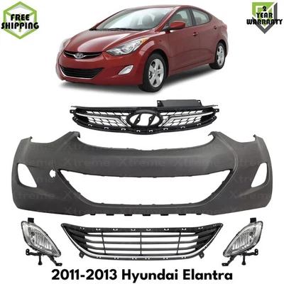 Kit de luces antiniebla y de plástico imprimado para parachoques delantero para Hyundai Elantra 2011-2013 Foto 1 de 4