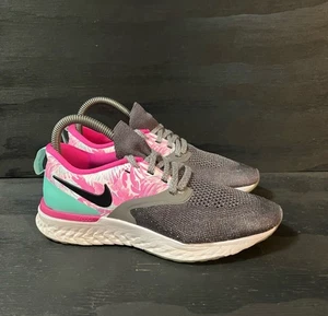 Nike Odyssey React Flyknit 2 Damengröße 7 grau pink Laufschuhe Turnschuhe - Bild 1 von 8