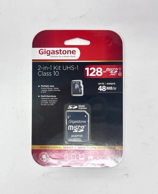 Micro SD Card 128gb xc with Adapter  Gigastone New Sealed - Image 1 of 2