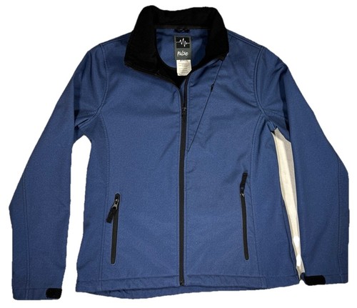 VETEMENTS Giacca Pulse blu full zip foderata finto collo tasche con cerniera taglia S