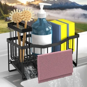 Sponge Holder for Kitchen Sink with Auto Draining Tray,Kitchen Sink Caddy Org... - Picture 1 of 6