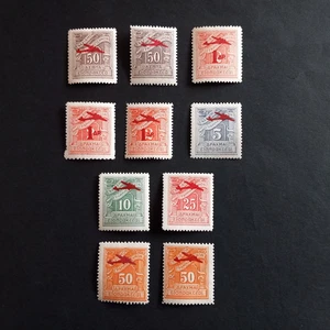 GREECE 1938/42 AIRMAIL - NO. 10 INTACT VALUES MNH** - Picture 1 of 2
