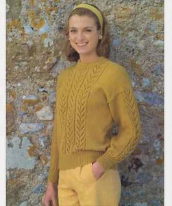 womens ladies sweater jumper double knit knitting pattern COPY a54 - Picture 1 of 1