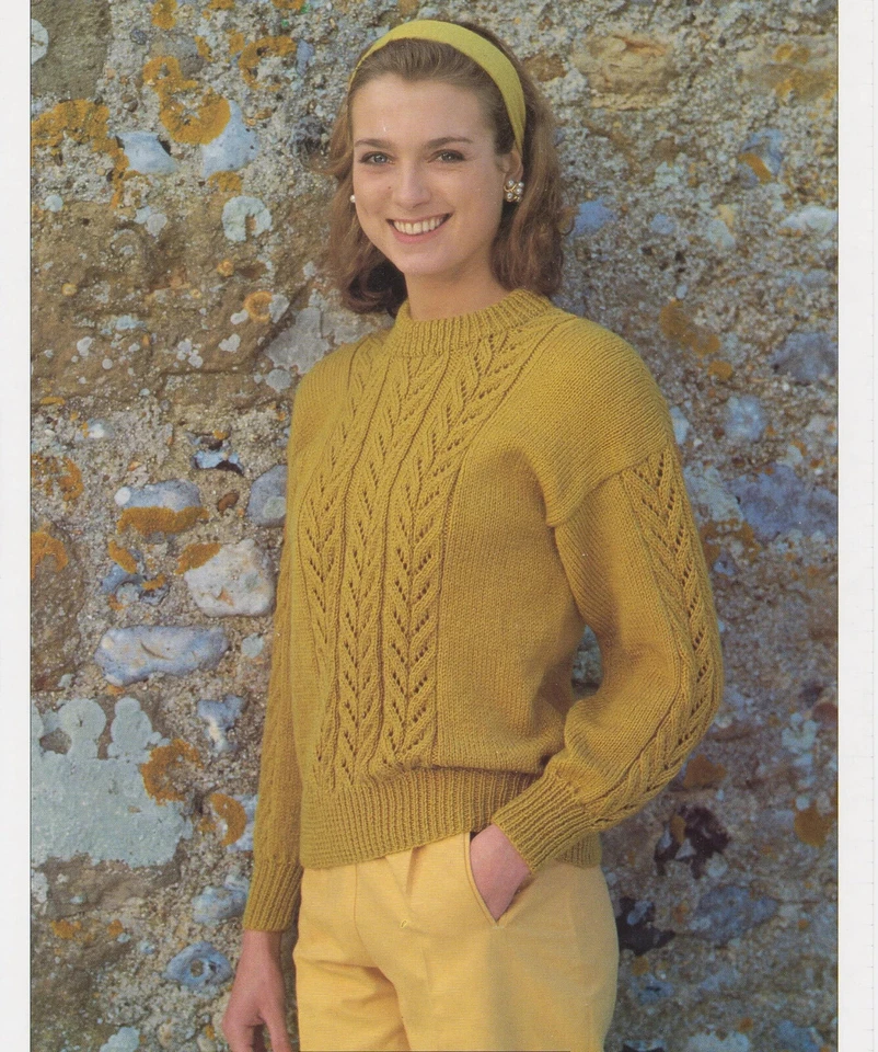 womens ladies sweater jumper double knit knitting pattern COPY a54 - Image 1 of 1