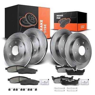 Front and Rear Disc Brake Rotors & Brake Pads for INFINITI QX56 Nissan Armada Foto 1 de 4