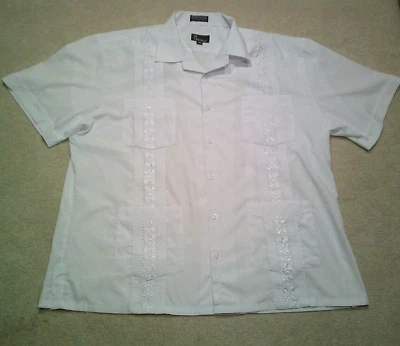 Camisa con botones Guayabera para hombre 3XL XXXL blanca Omega Foto 1 de 4