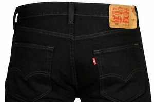 Levis 501 Original Fit Jeans Straight Leg Button Fly 100% Cotton Blue Black - Picture 1 of 14