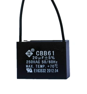 CEILING FAN CAPACITOR CBB61 20uf 2 WIRE - Picture 1 of 1
