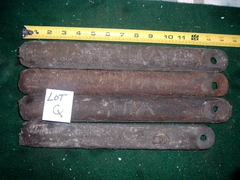 Lot of 4 Antique Vintage Cast Iron Window Sash Weights # 6 pound six lb approx Cover
